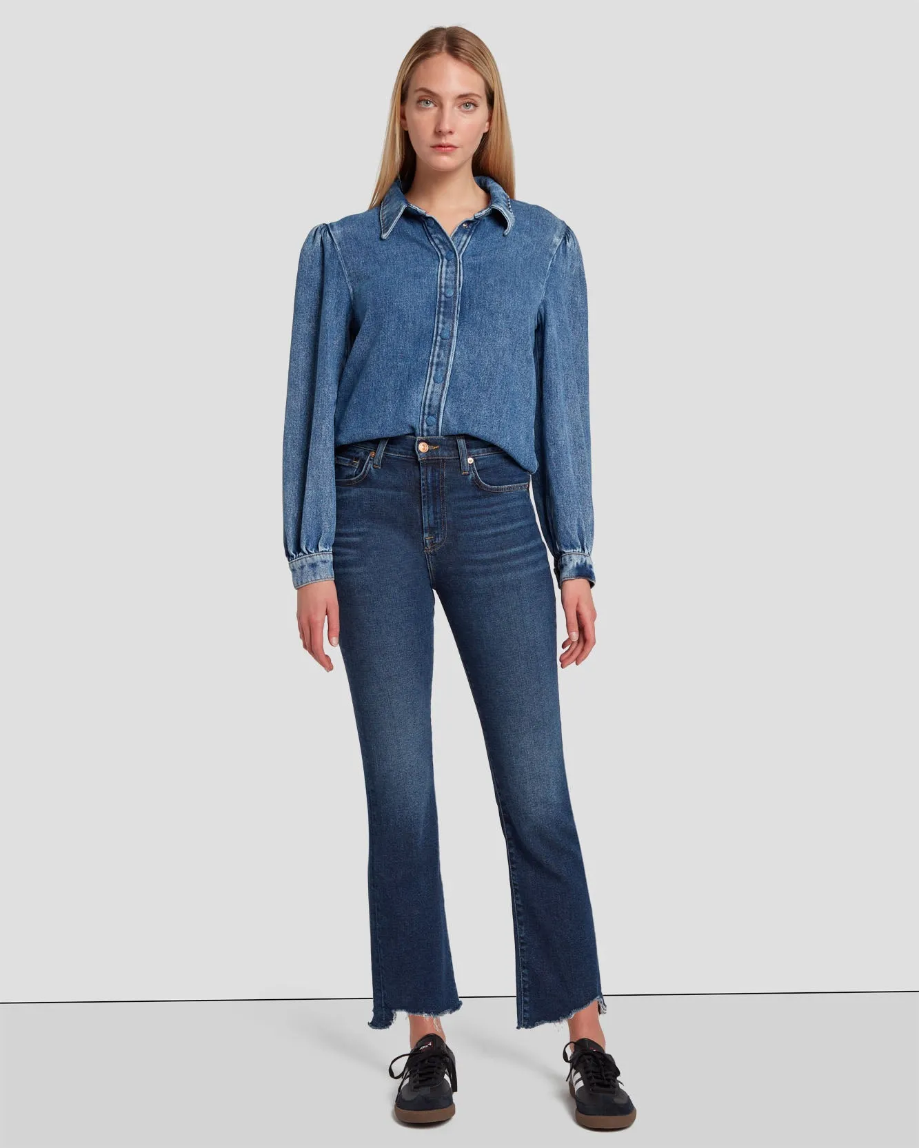 Luxe Vintage High Waist Slim Kick in Deep Soul sold by 7 For All Mankind