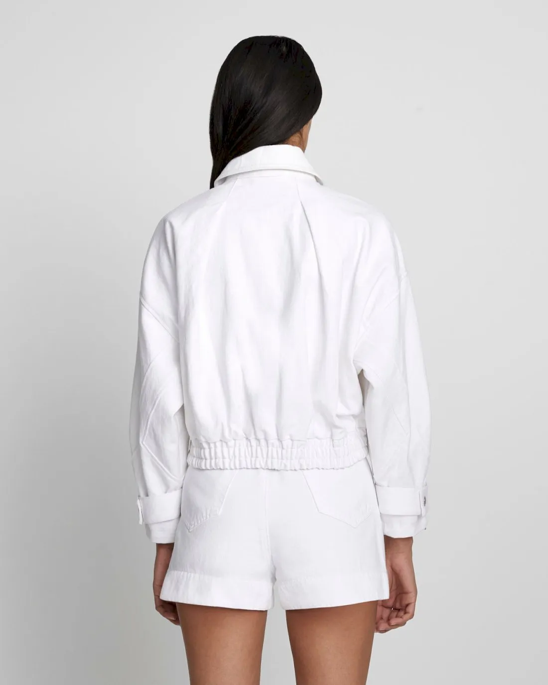 Cropped Bomber Jacket in Brilliant White sold by 7 For All Mankind product image thumbnail 4
