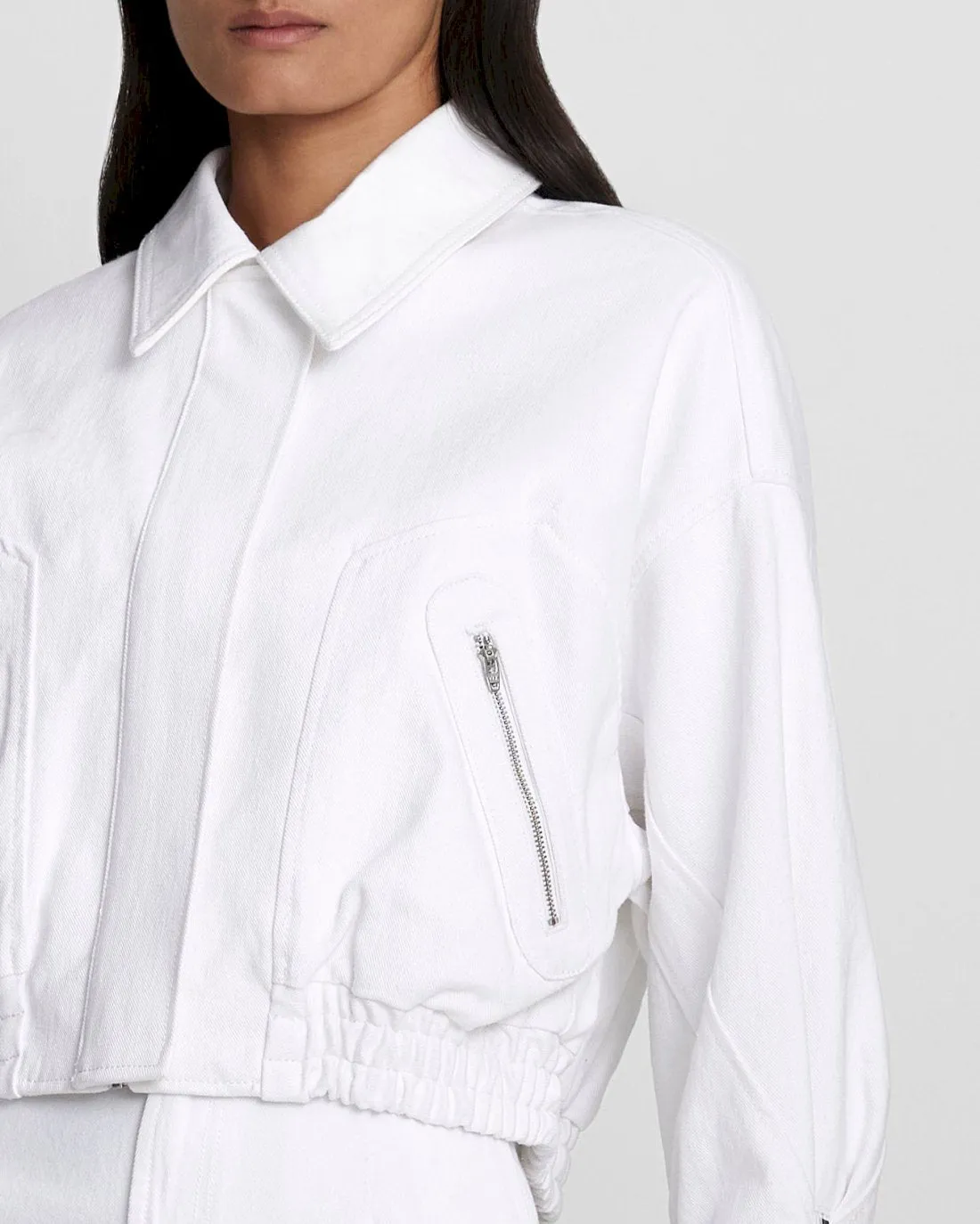 Cropped Bomber Jacket in Brilliant White sold by 7 For All Mankind product image thumbnail 3