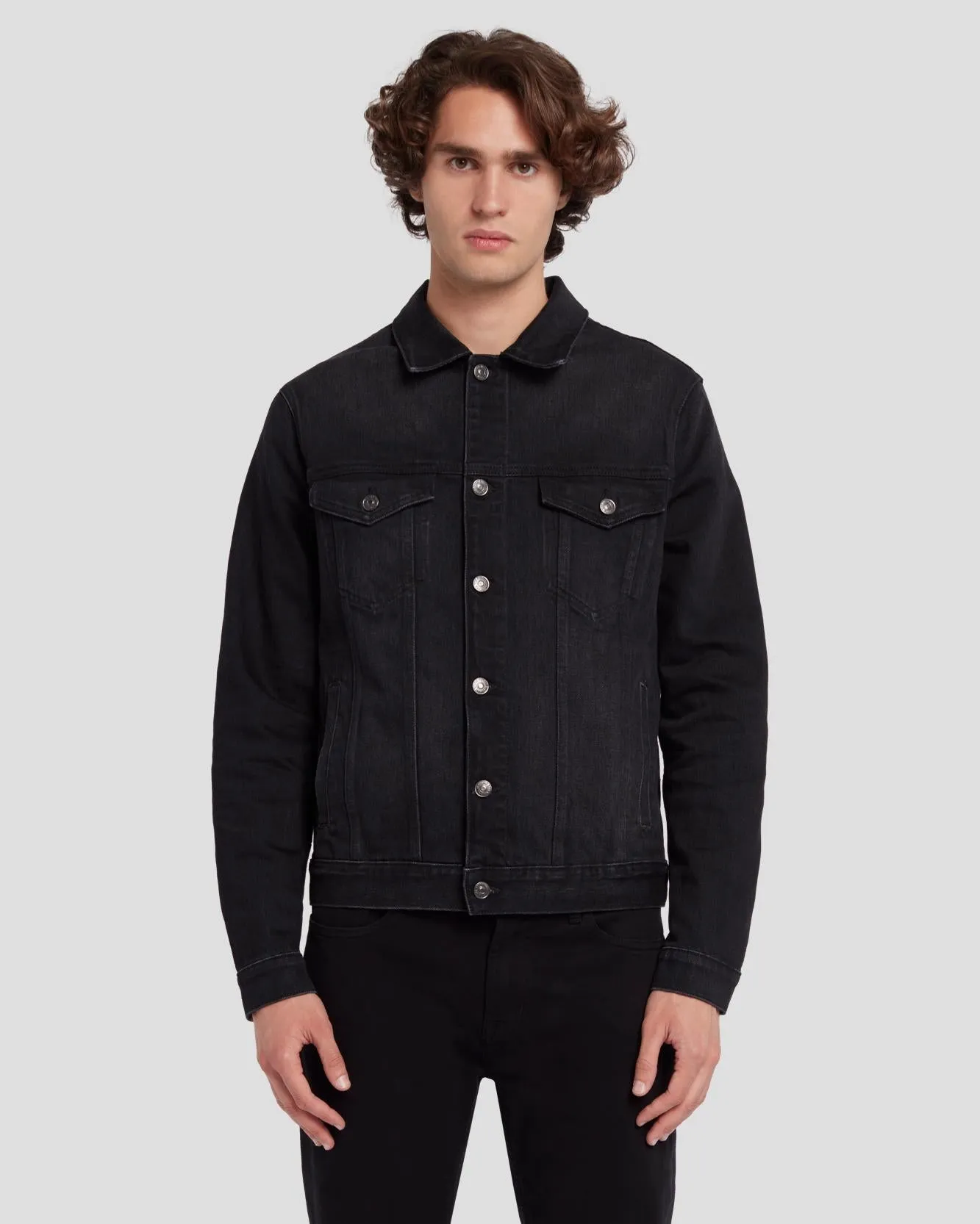 Perfect Trucker Jacket in Blindside sold by 7 For All Mankind