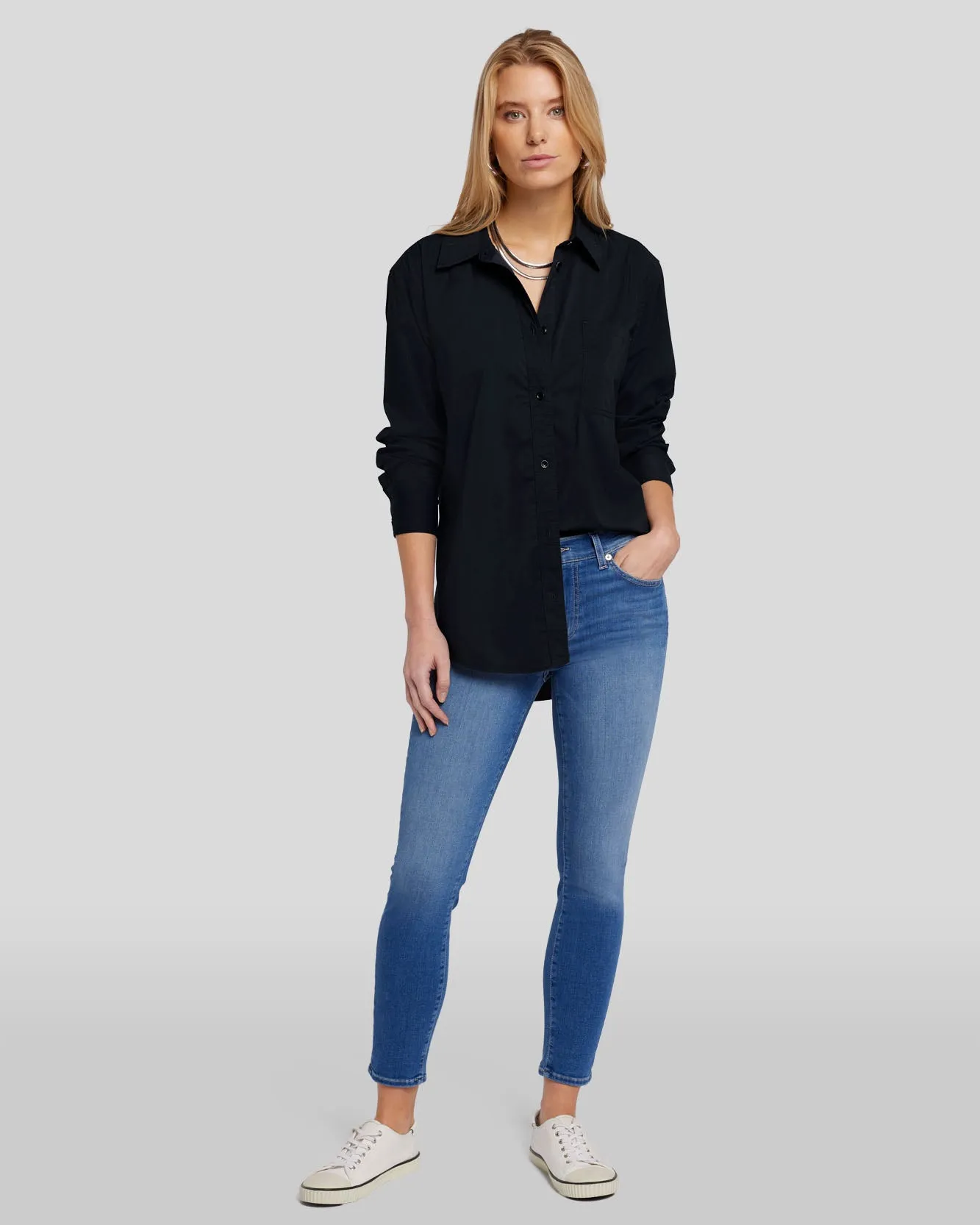 B(air) Ankle Skinny in Stream sold by 7 For All Mankind