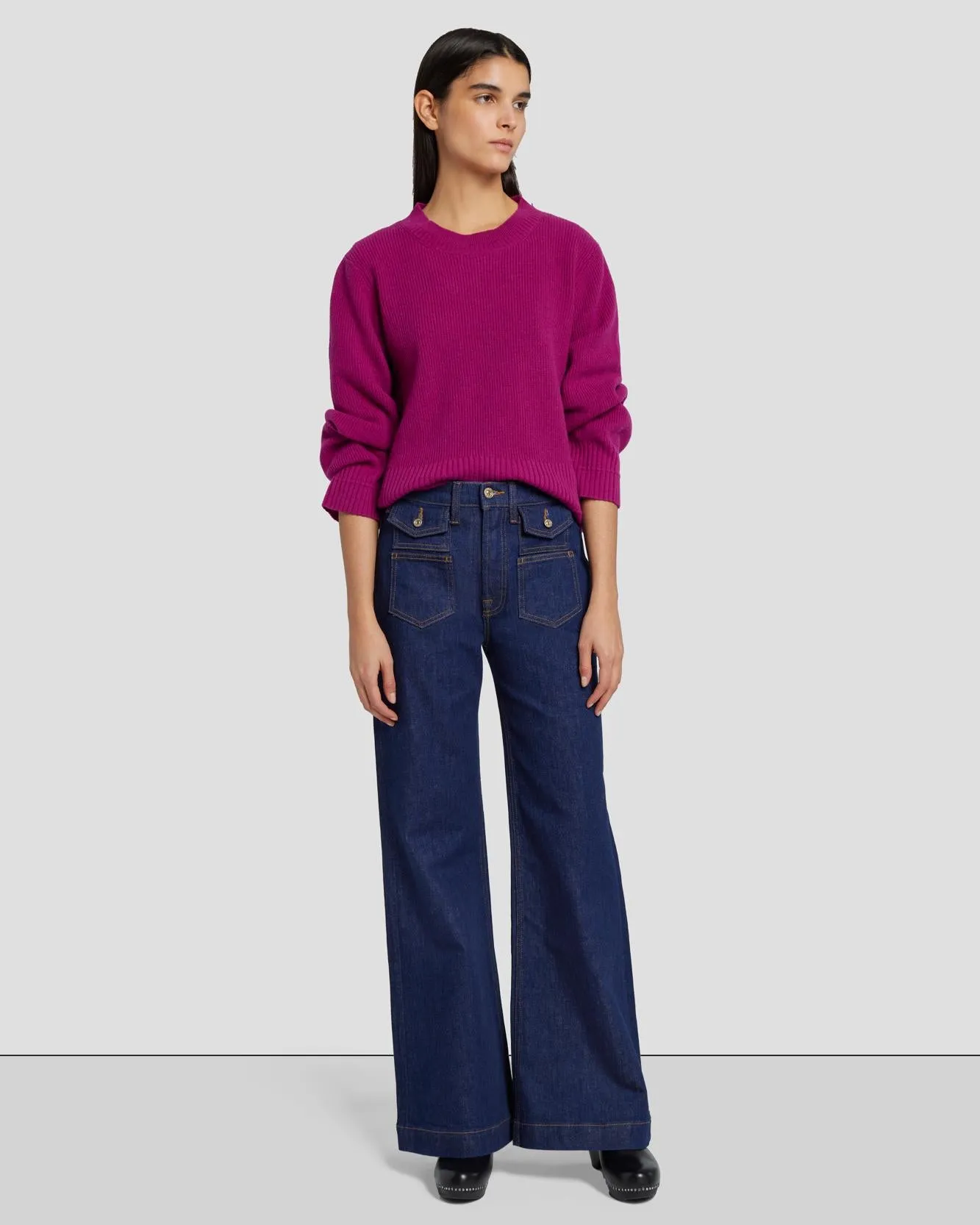 Cashmere Crewneck Sweater in Raspberry sold by 7 For All Mankind product image thumbnail 5