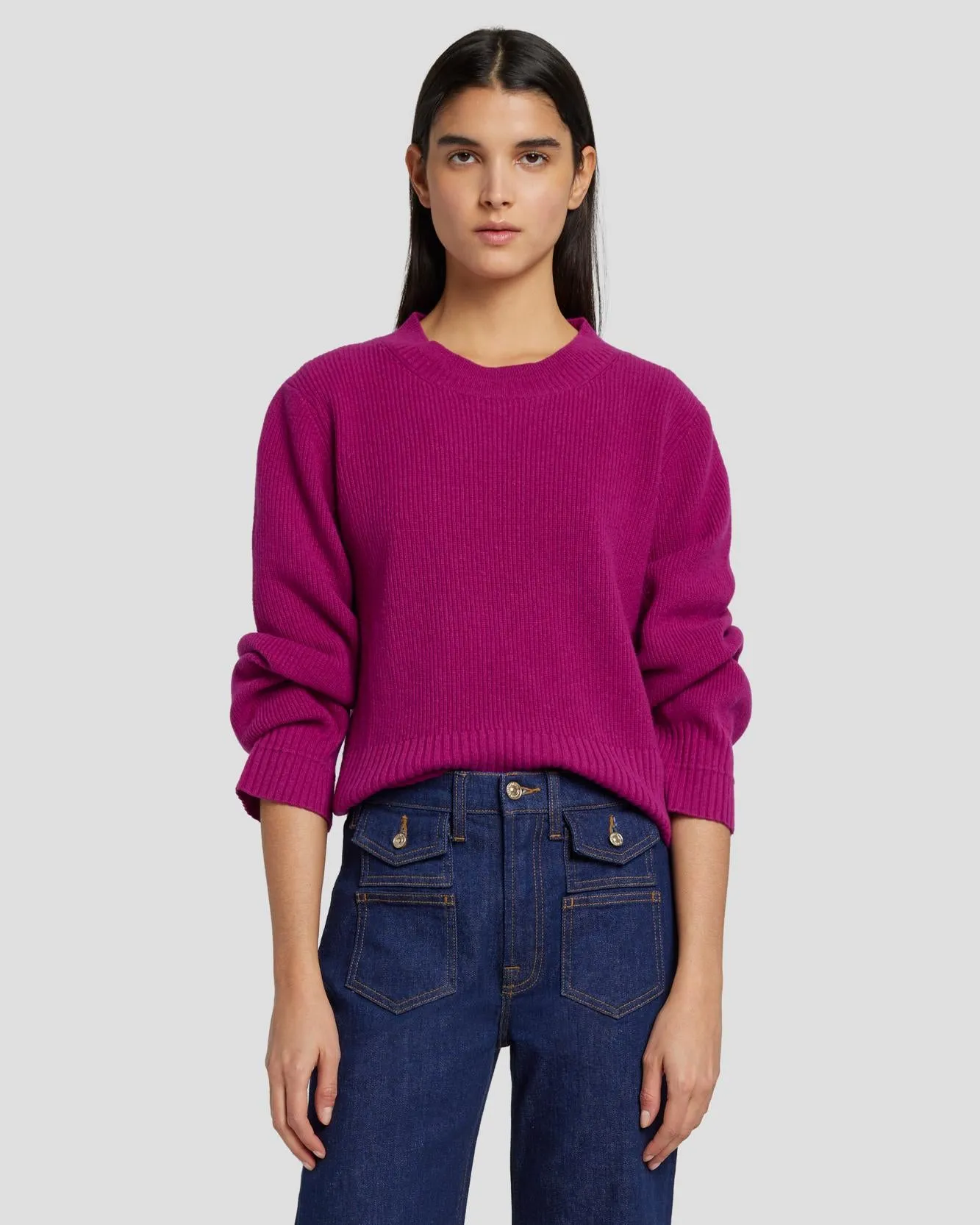 Cashmere Crewneck Sweater in Raspberry sold by 7 For All Mankind product image thumbnail 2