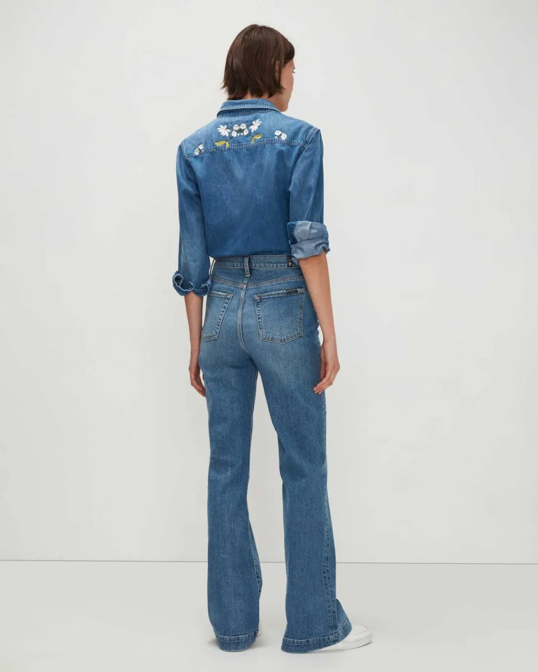 Beauty Denim Ultra High Rise Dojo in Fig Leaf sold by 7 For All Mankind product image thumbnail 2