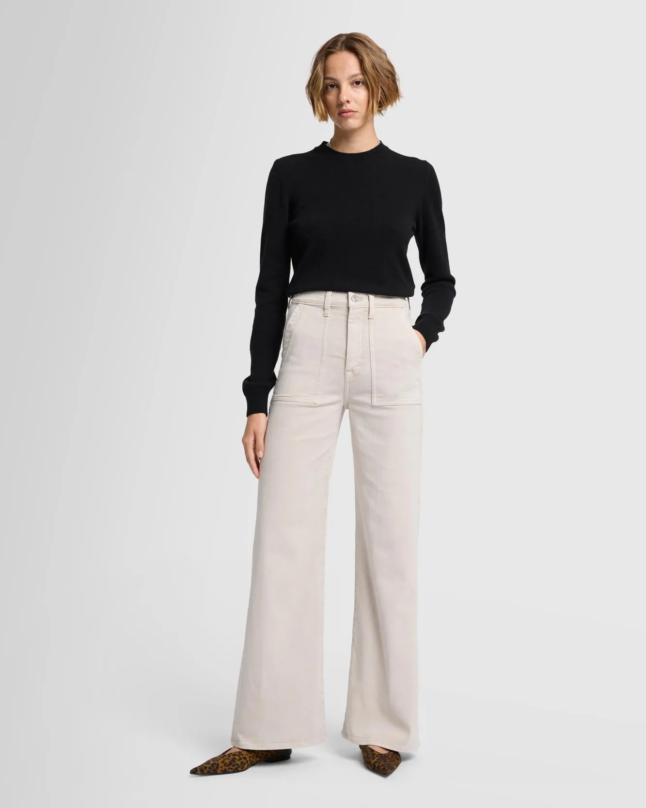 Ultra High Rise Jo in Sand sold by 7 For All Mankind