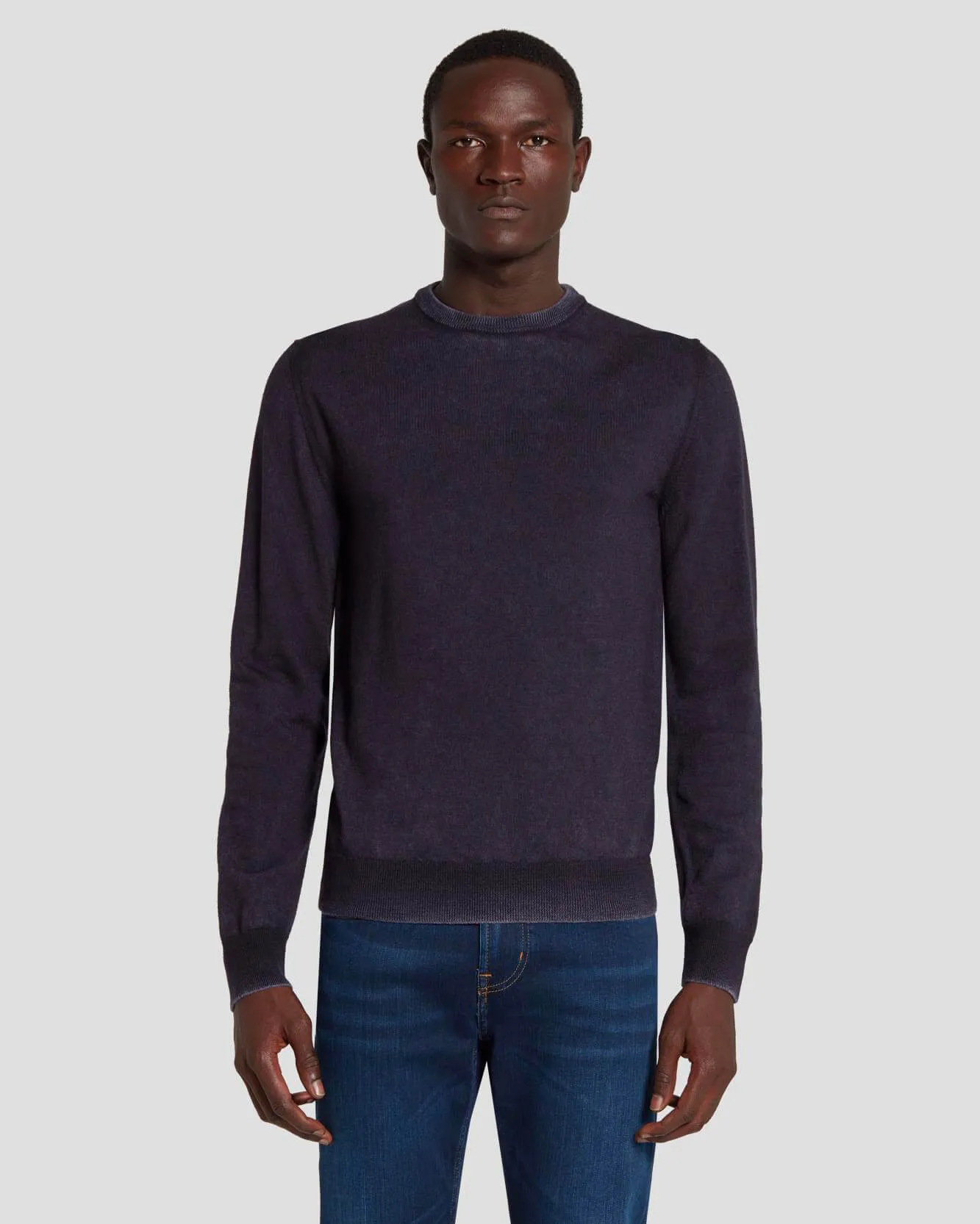 Merino Wool Sweater in Navy sold by 7 For All Mankind