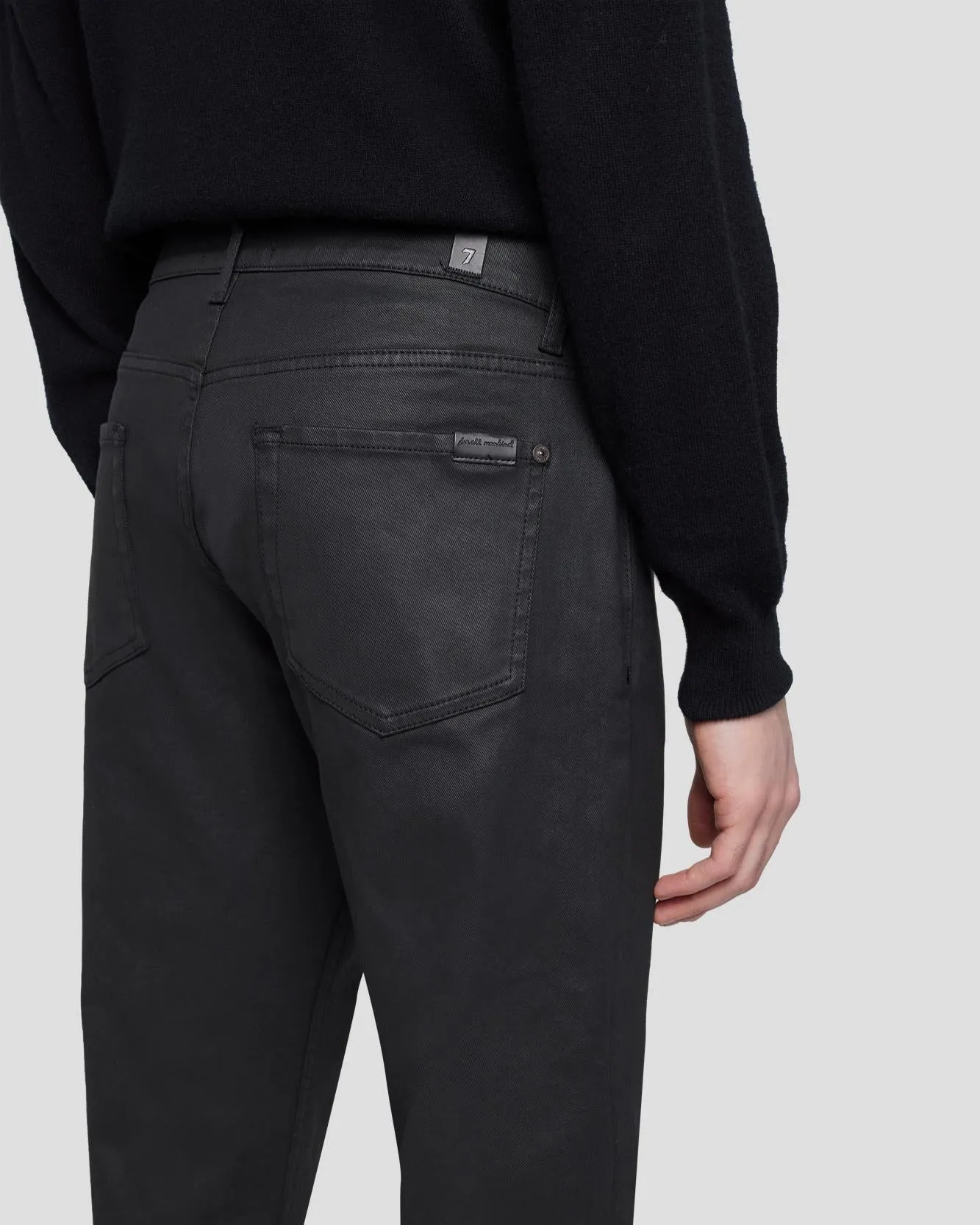 Slimmy Tapered in Coated Black sold by 7 For All Mankind product image thumbnail 5