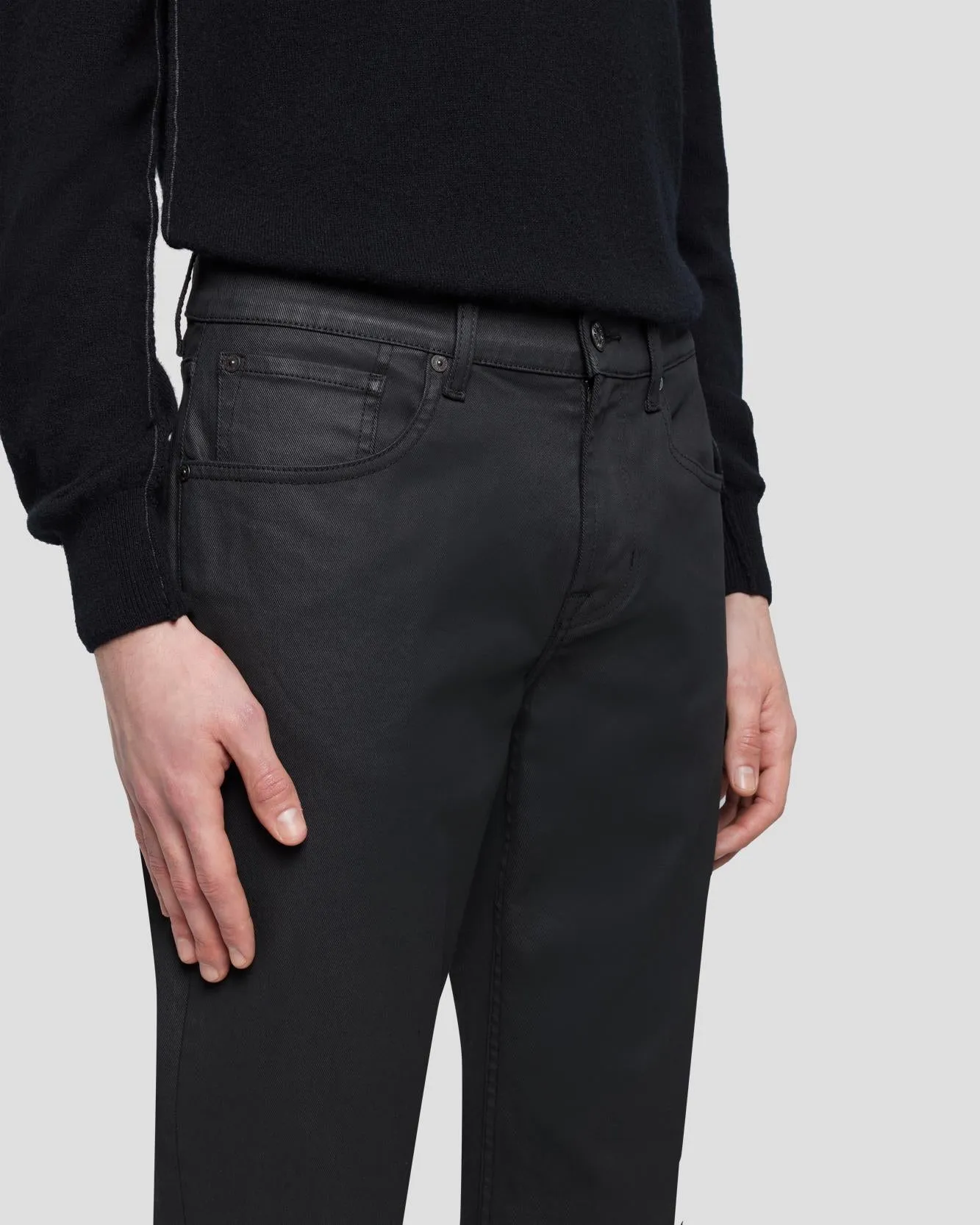 Slimmy Tapered in Coated Black sold by 7 For All Mankind product image thumbnail 3