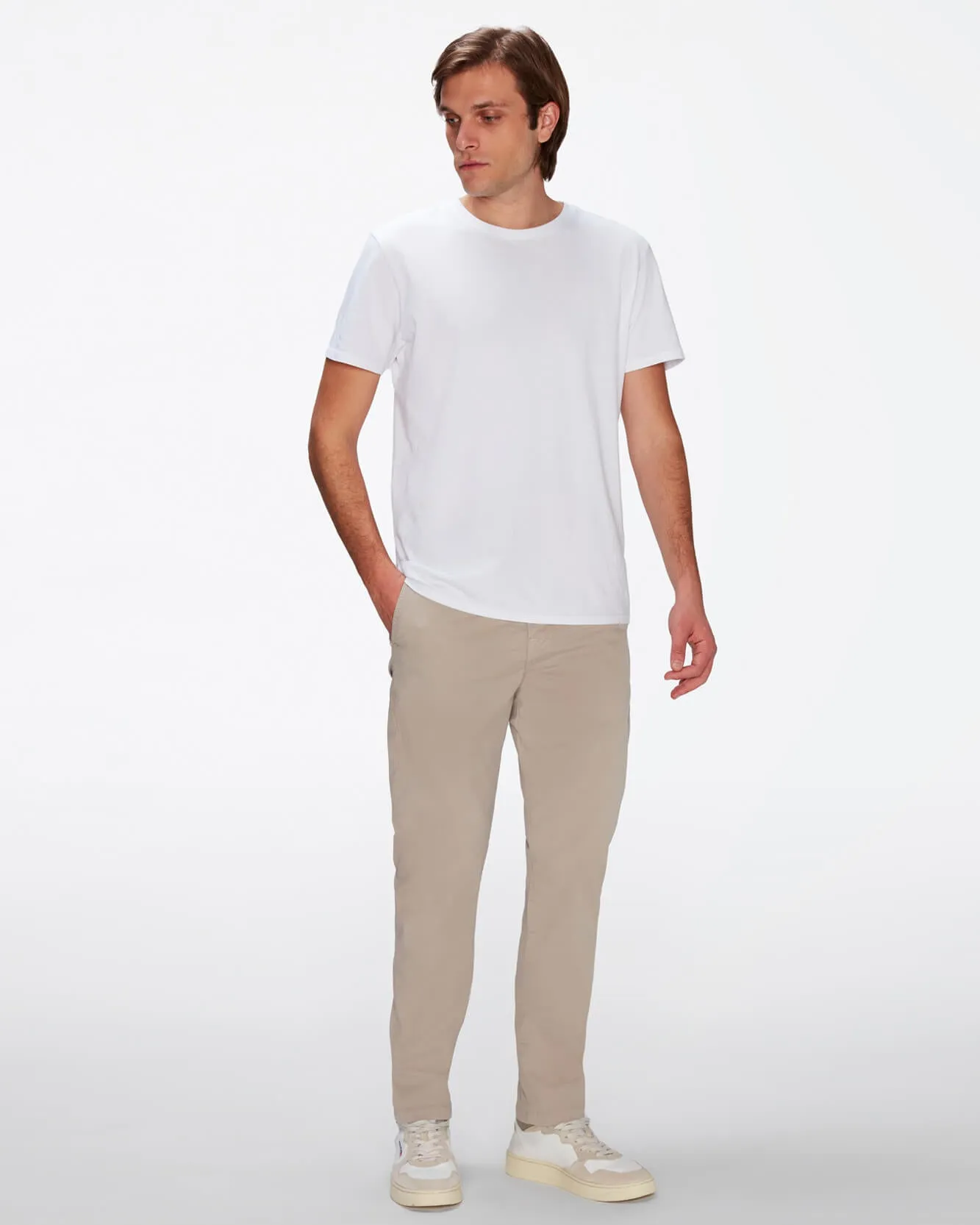 Airweft Twill Adrien Chino in Sesame sold by 7 For All Mankind
