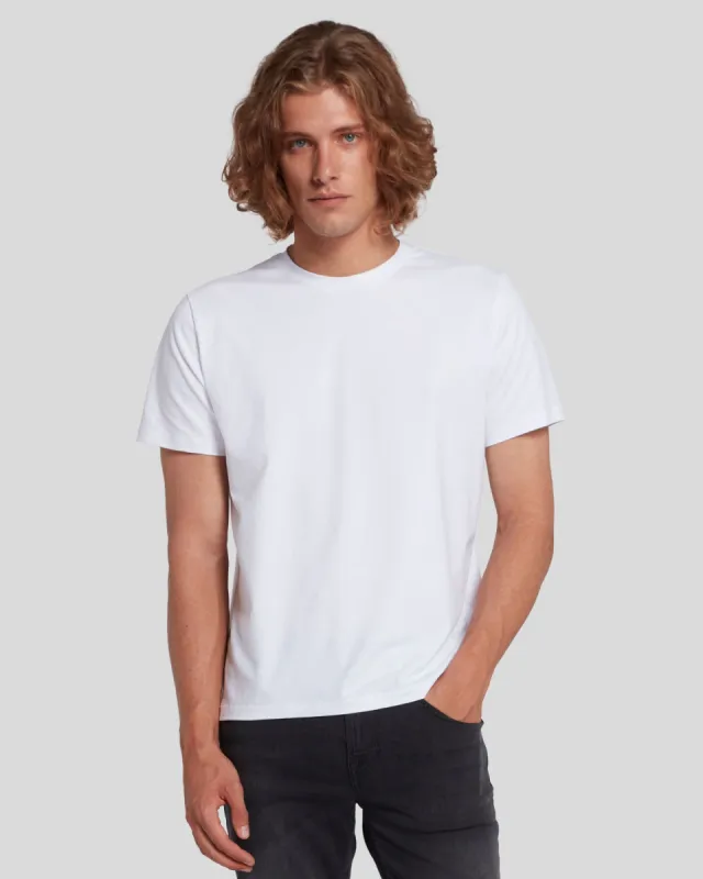Luxe Performance Tee in White sold by 7 For All Mankind