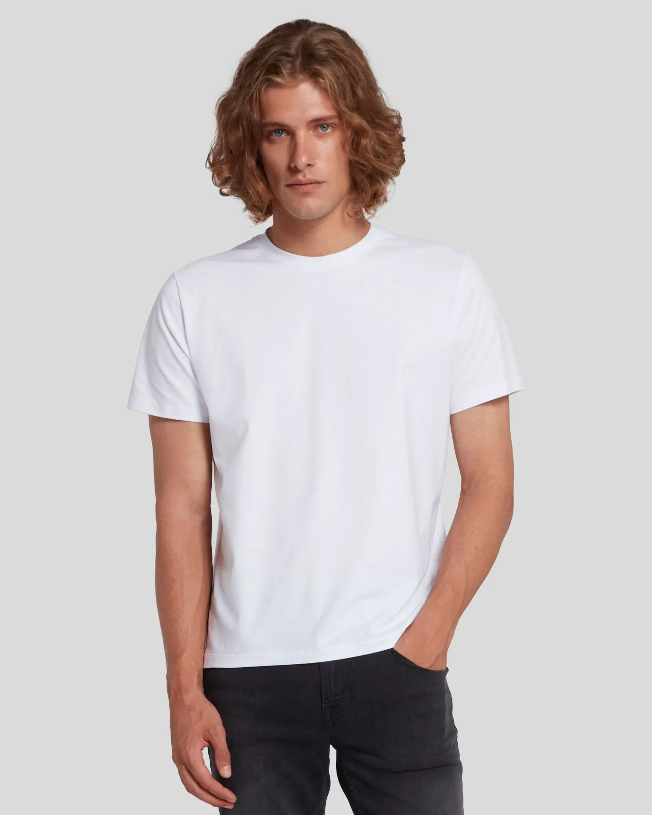 Luxe Performance Tee in White sold by 7 For All Mankind