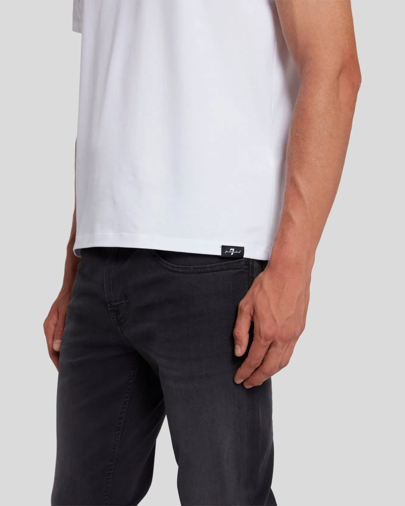 Luxe Performance Tee in White sold by 7 For All Mankind product image thumbnail 5