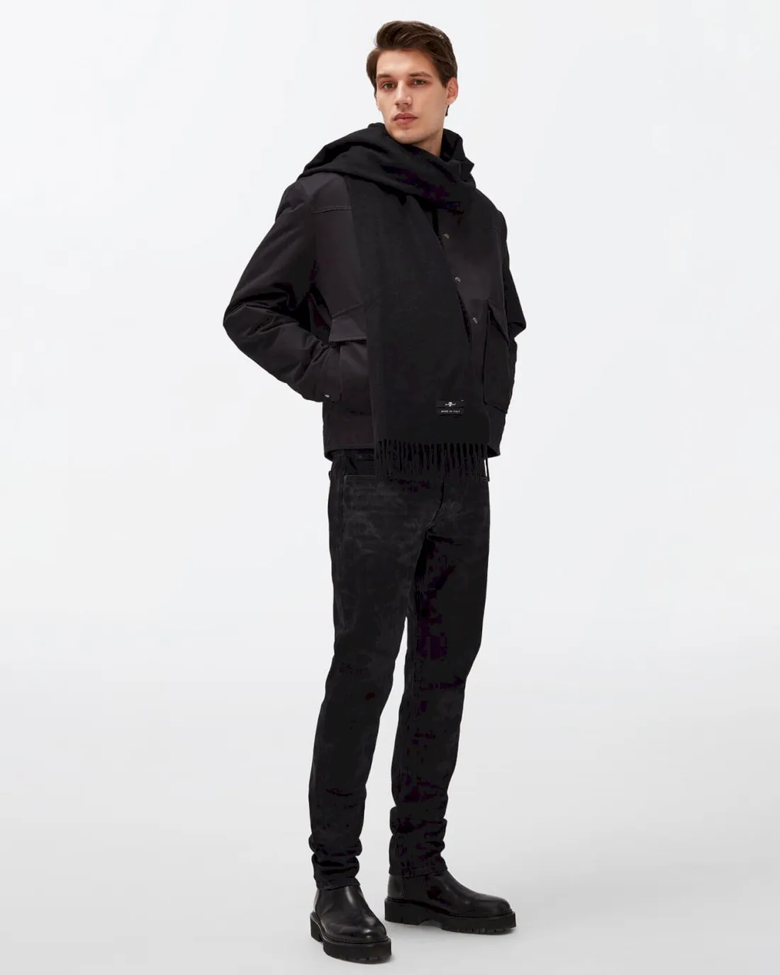 Cashmere Blend Scarf in Black sold by 7 For All Mankind product image thumbnail 2