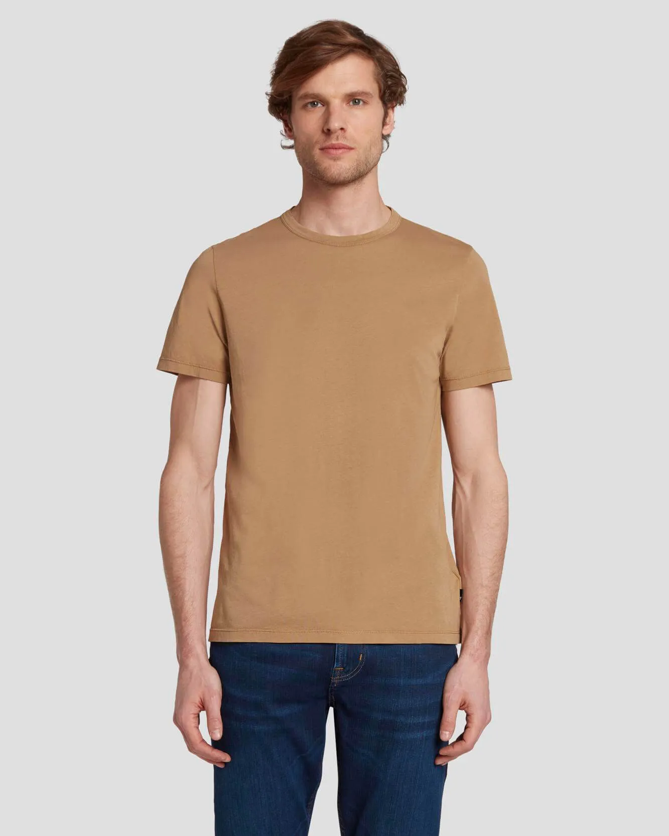 Featherweight Cotton Tee in River Bed sold by 7 For All Mankind