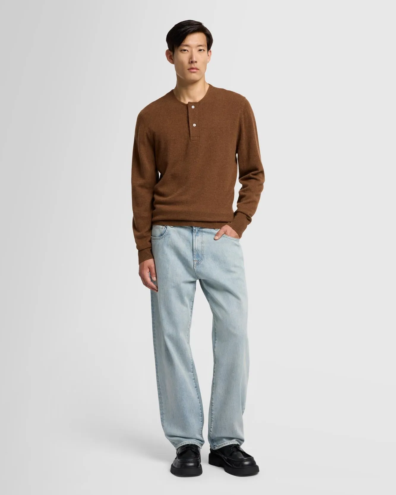 Cashmere Henley Sweater in Nutshell sold by 7 For All Mankind product image thumbnail 2