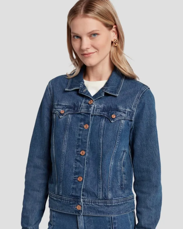 Western Trucker Jacket in Dolly sold by 7 For All Mankind