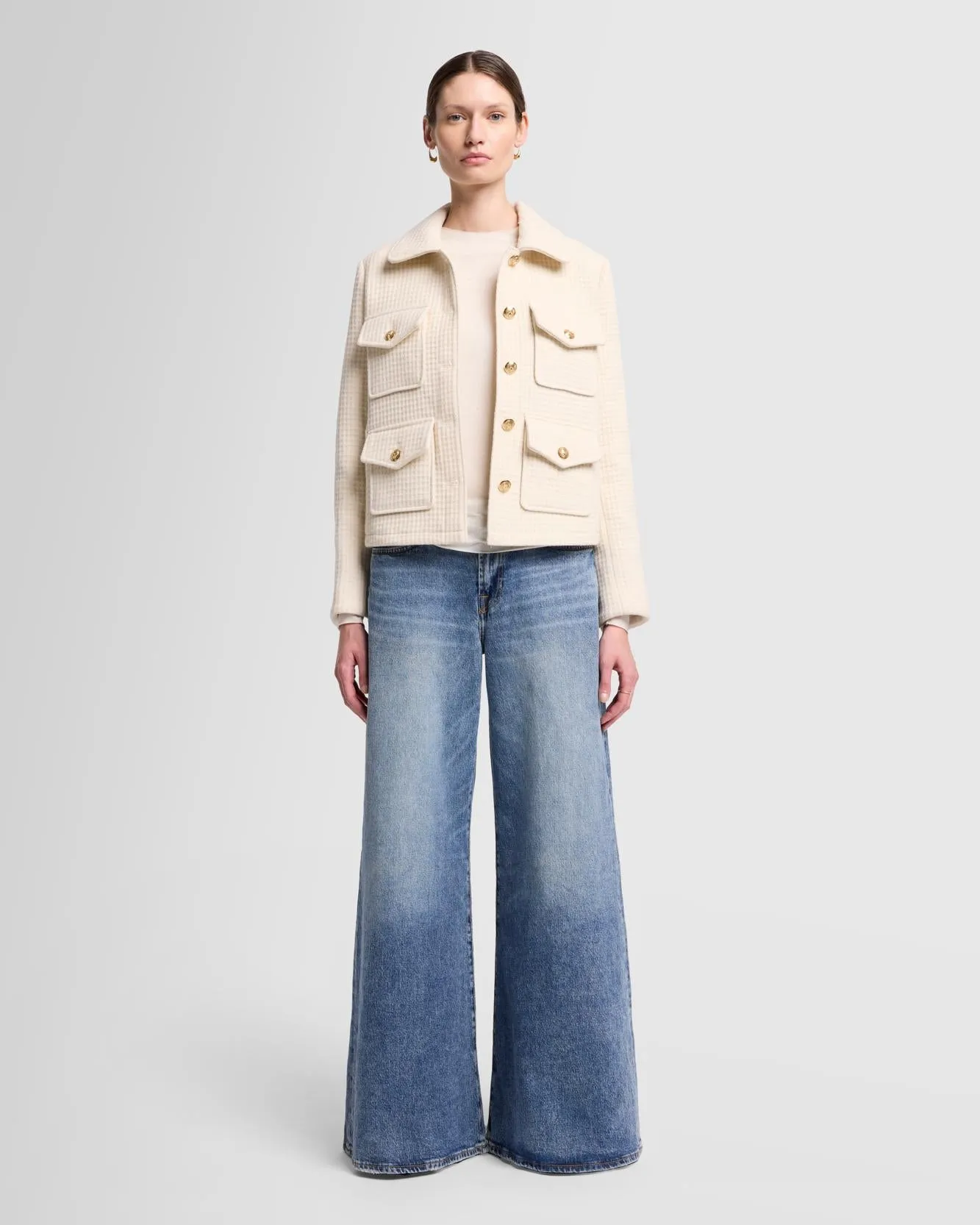 Cashmere Boucle Jacket in Milk sold by 7 For All Mankind product image thumbnail 2