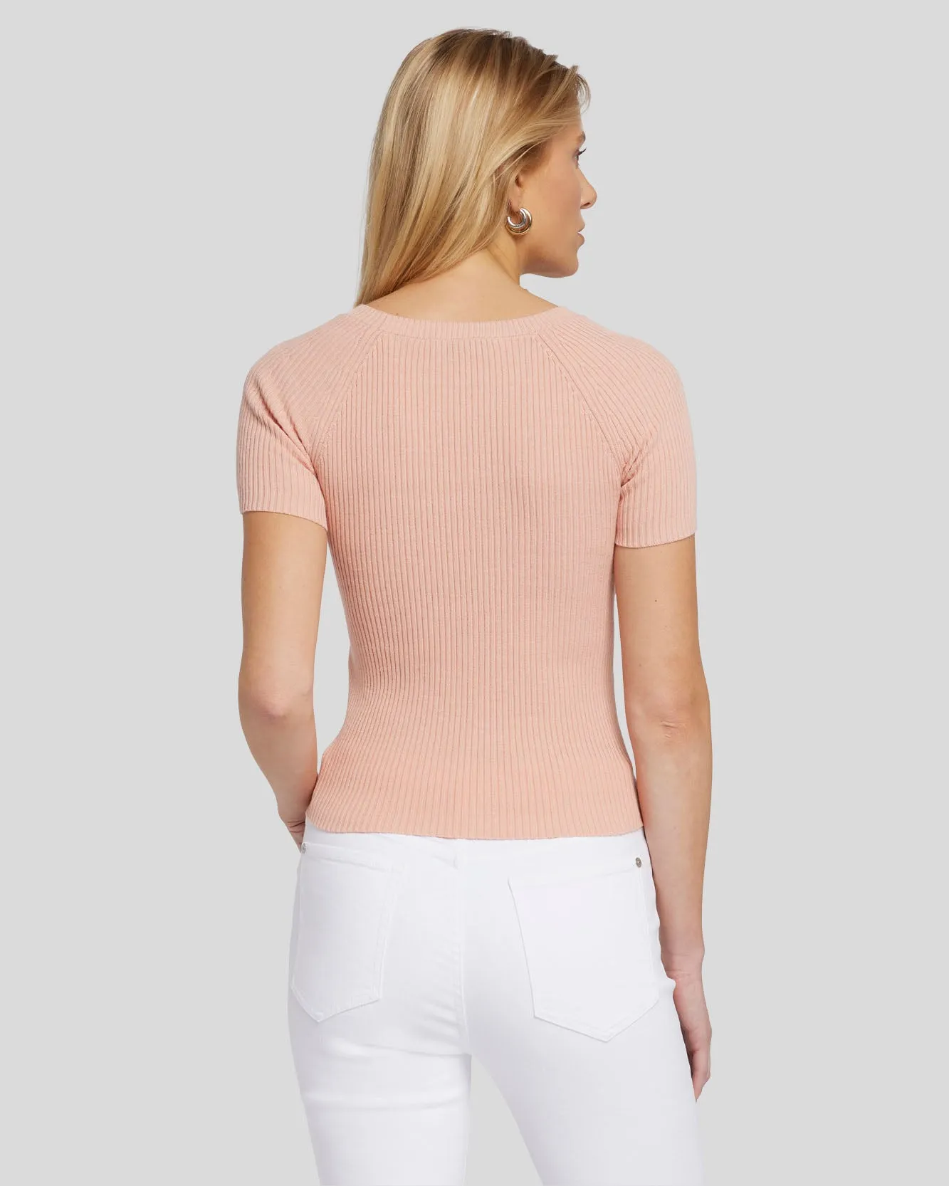 Pointelle Knit Tee in Spanish Villa sold by 7 For All Mankind product image thumbnail 4
