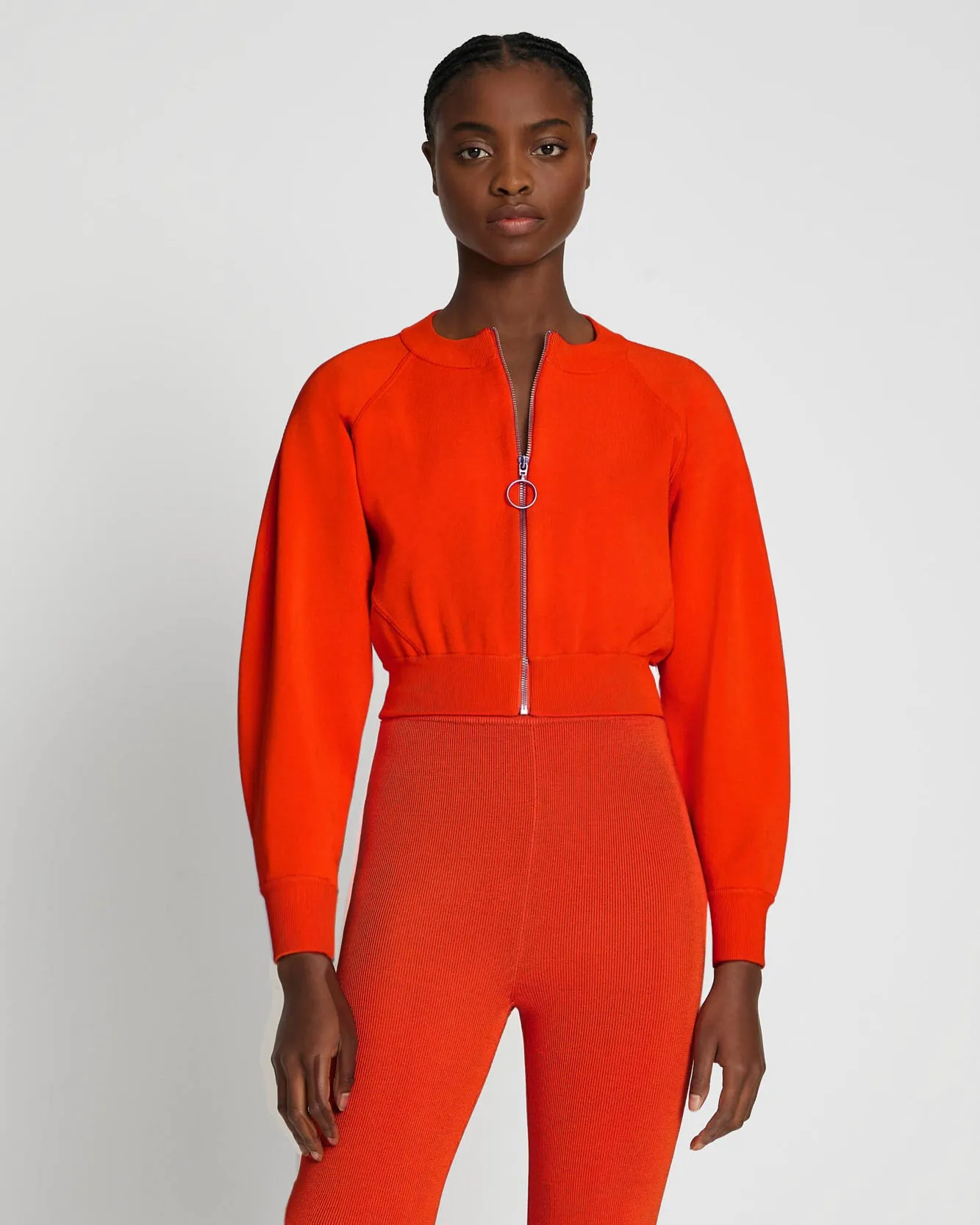 Cropped Ribbed Bomber in Koi sold by 7 For All Mankind