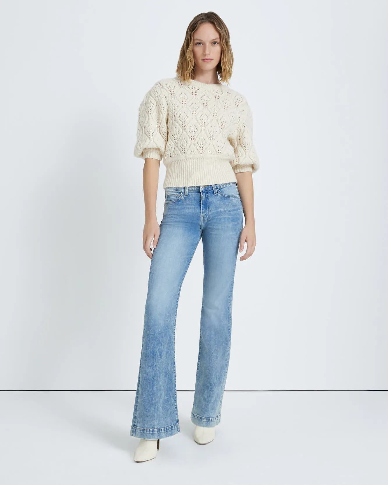 Pointelle Sweater in Cream sold by 7 For All Mankind product image thumbnail 2