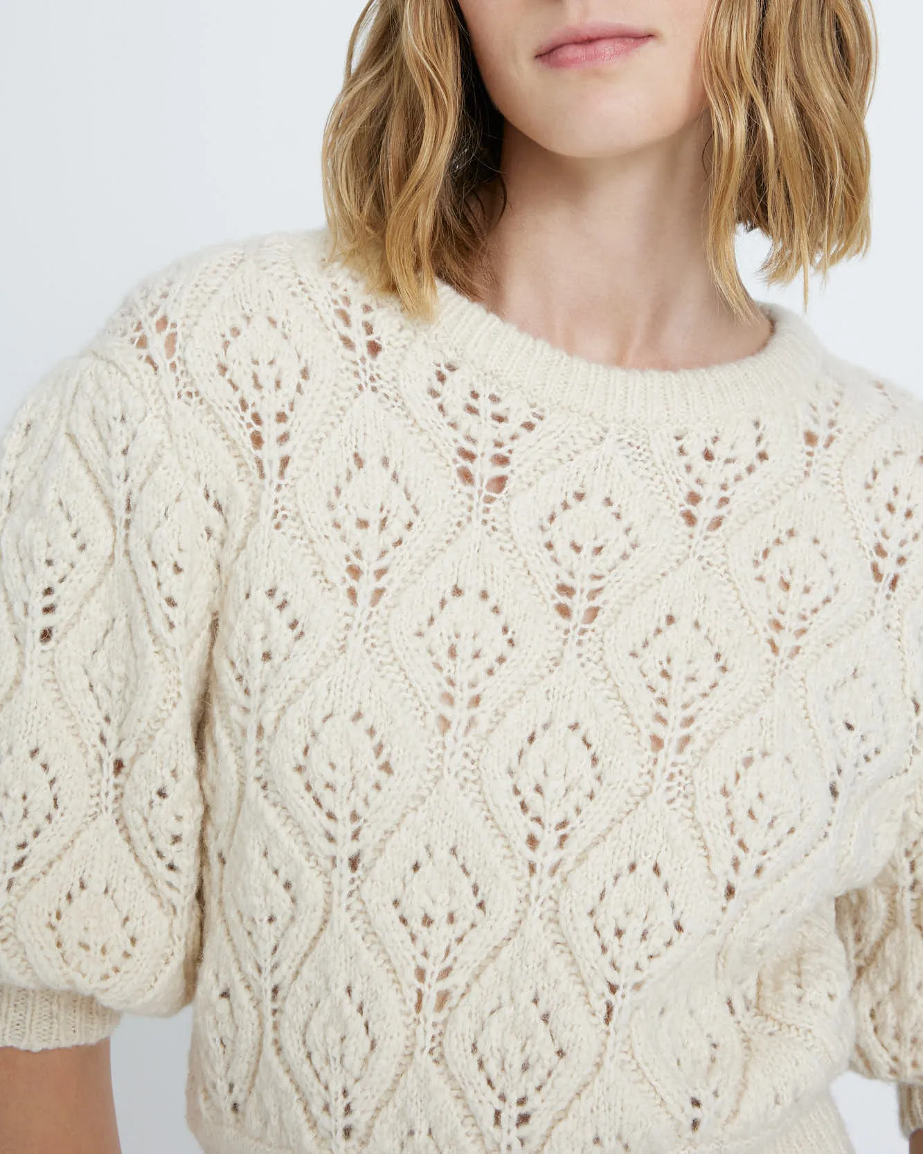 Pointelle Sweater in Cream sold by 7 For All Mankind product image thumbnail 3