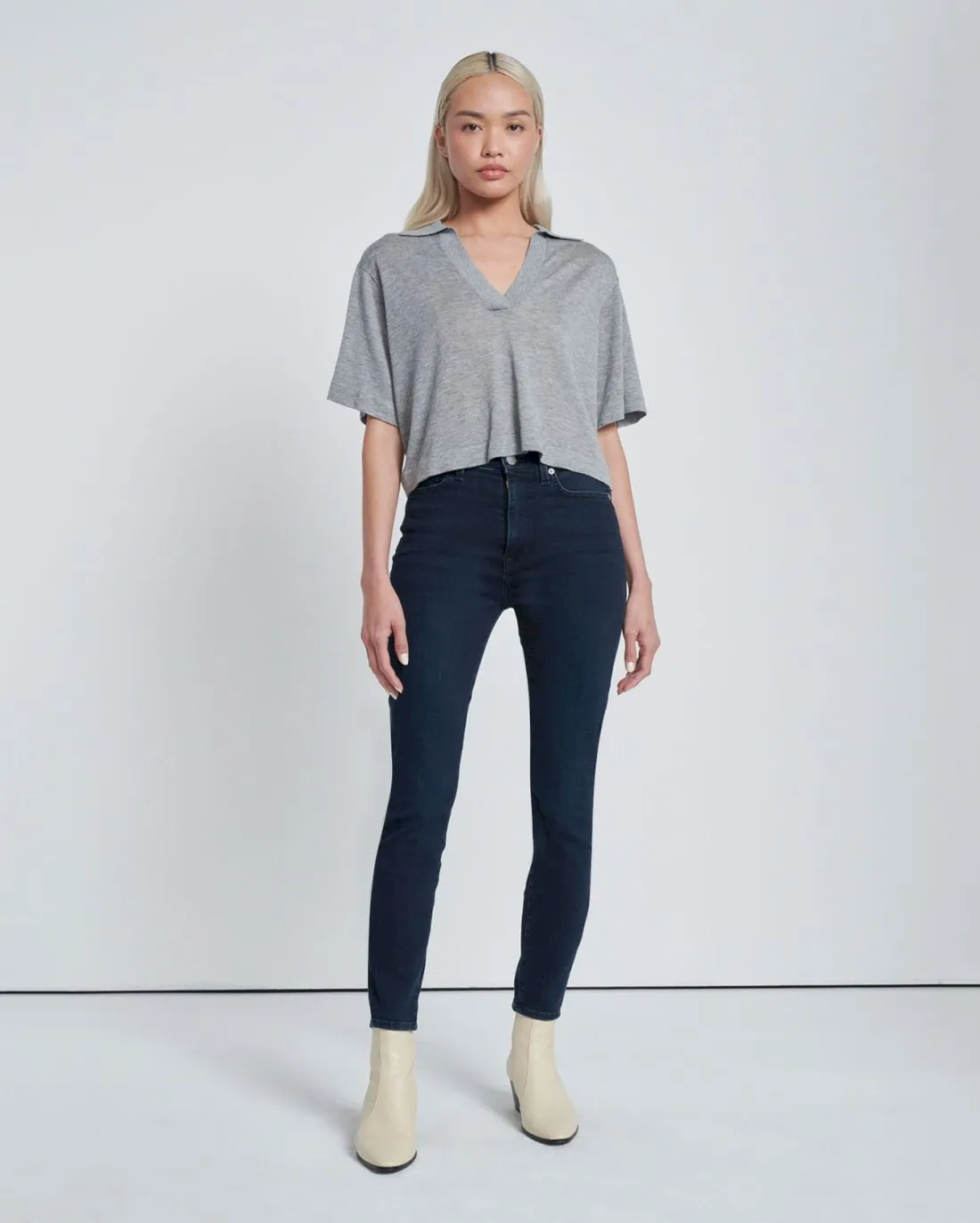 High Waist Ankle Skinny in Seren sold by 7 For All Mankind