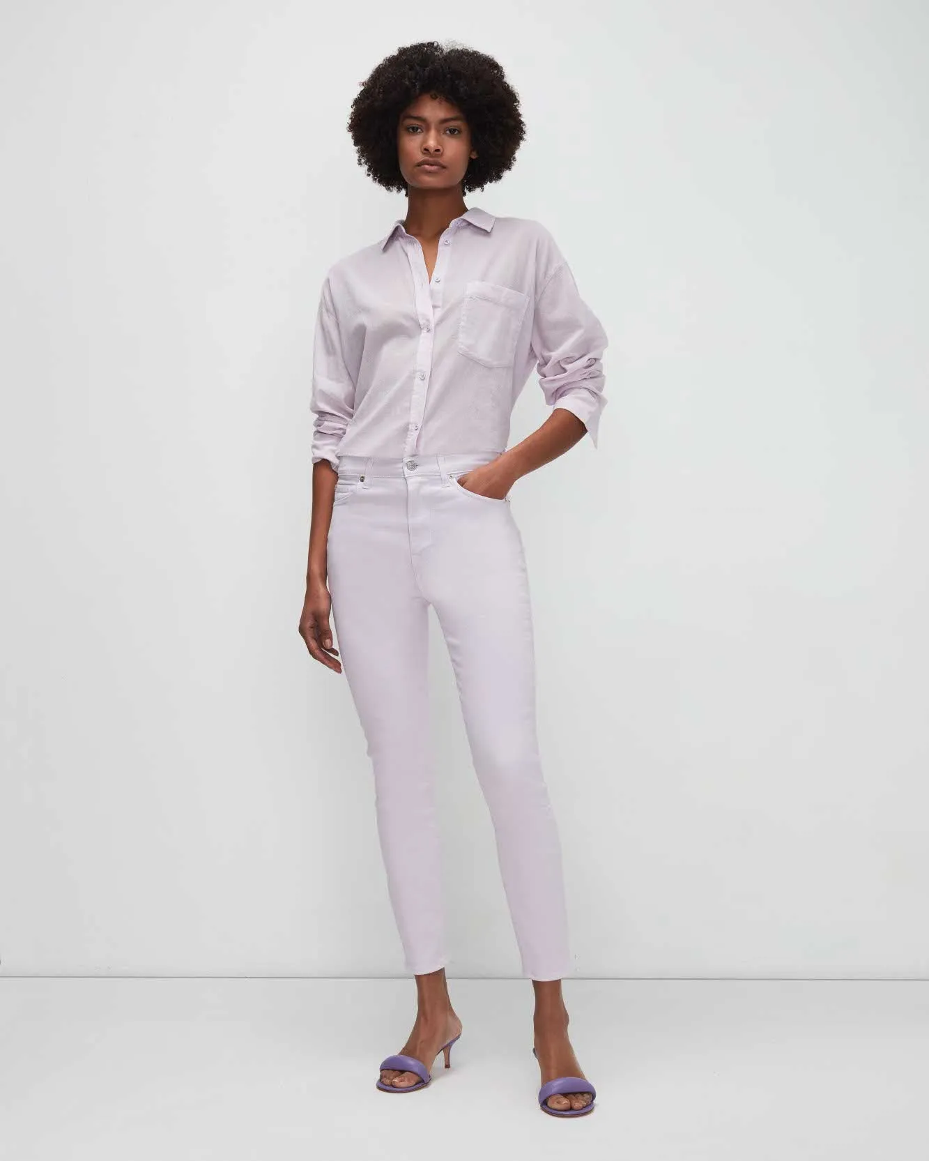 High Waist Ankle Skinny In Lilac sold by 7 For All Mankind