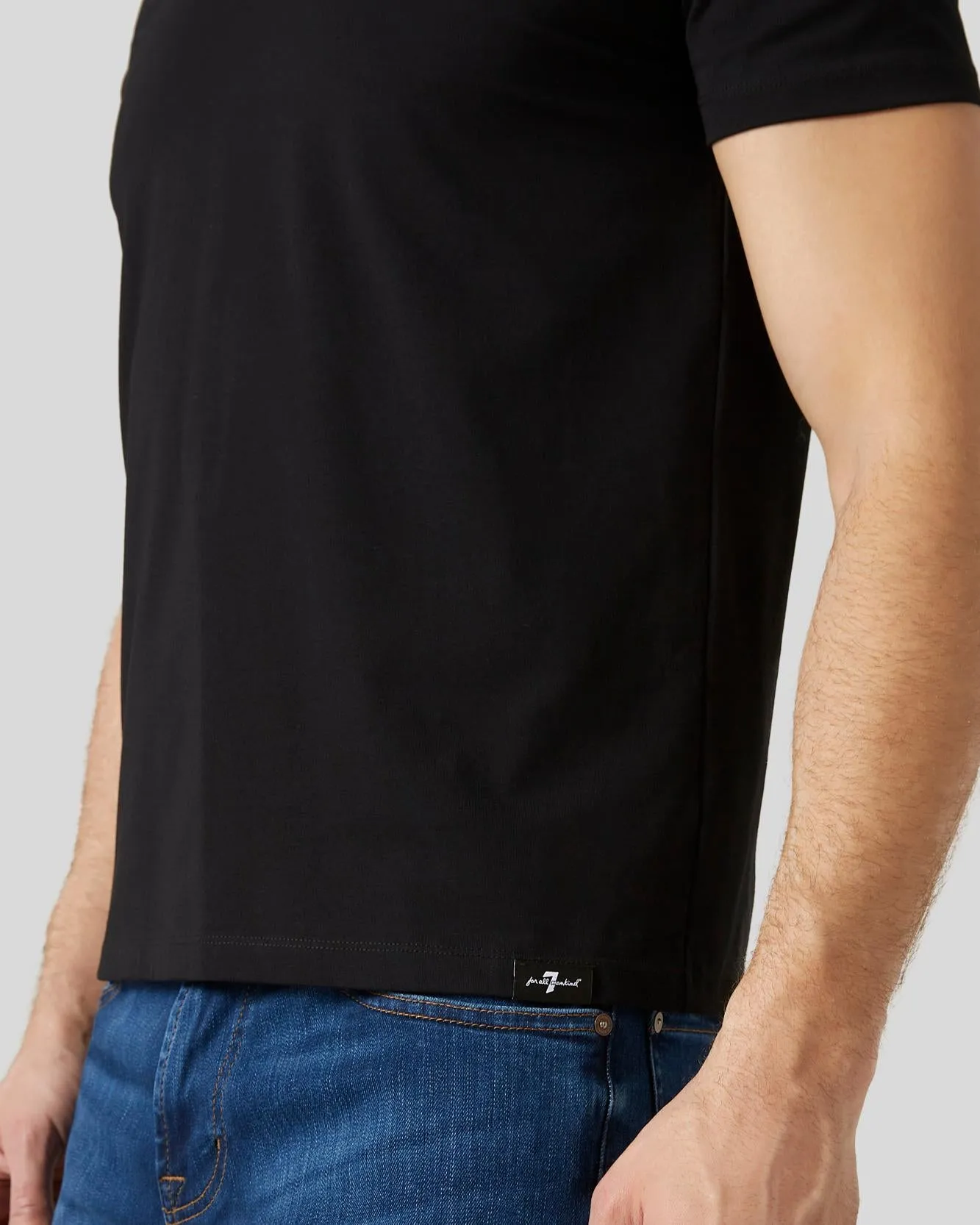 Luxe Performance V-Neck Tee in Black sold by 7 For All Mankind product image thumbnail 3