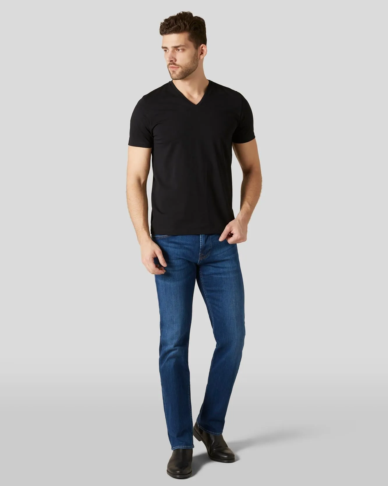 Luxe Performance V-Neck Tee in Black sold by 7 For All Mankind product image thumbnail 2