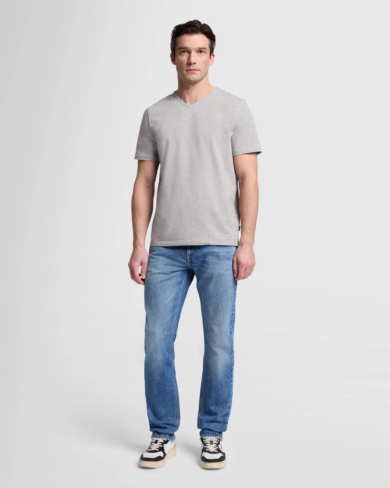 Luxe Performance V-Neck Tee in Grey Melange sold by 7 For All Mankind product image thumbnail 2