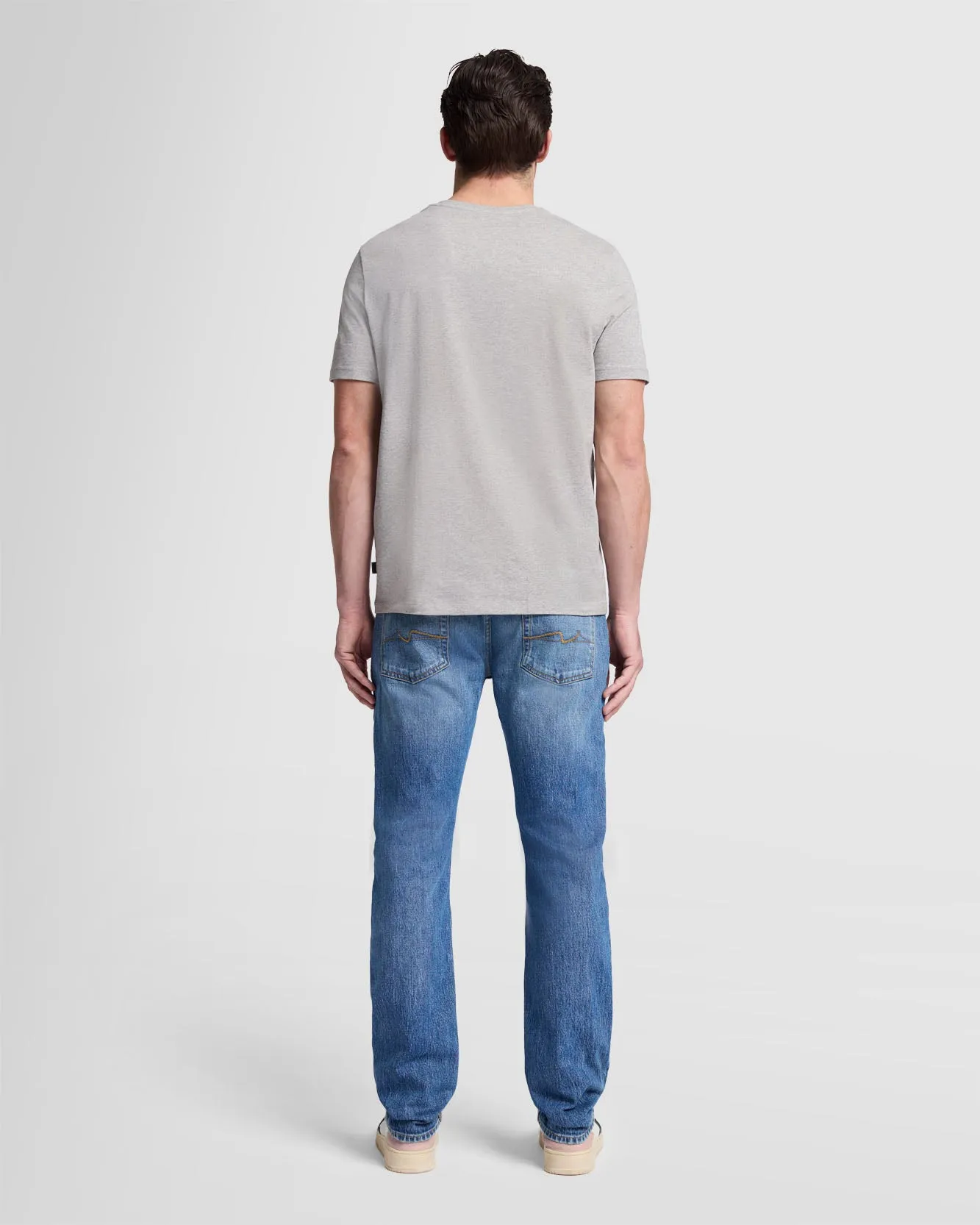 Luxe Performance V-Neck Tee in Grey Melange sold by 7 For All Mankind product image thumbnail 4