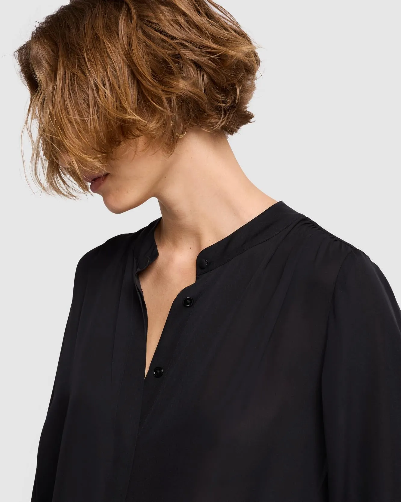 Silk Bow Shirt in Black sold by 7 For All Mankind product image thumbnail 3