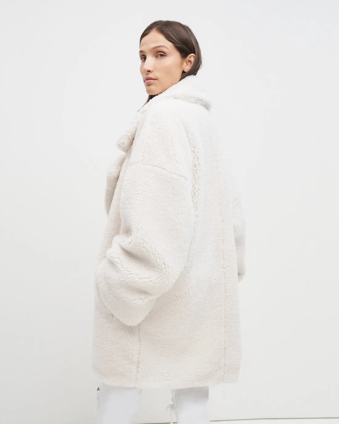Shearling Cozy Coat In Ivory sold by 7 For All Mankind product image thumbnail 3