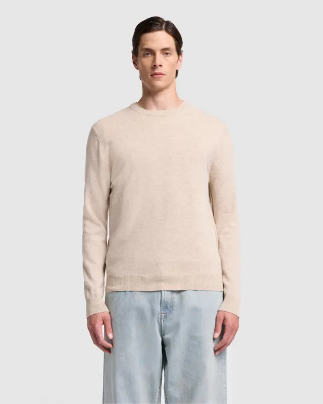 Cashmere Crew in Seashell sold by 7 For All Mankind