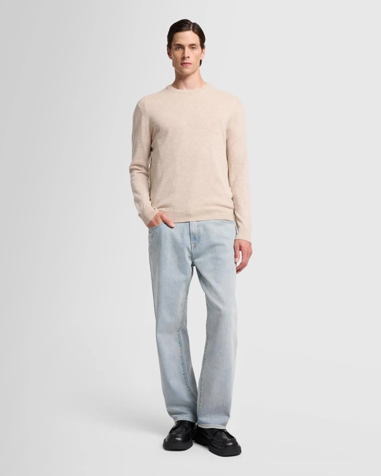Cashmere Crew in Seashell sold by 7 For All Mankind product image thumbnail 2