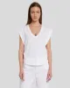 Ruched Sleeveless Tee in White sold by 7 For All Mankind