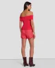 Off The Shoulder Ribbed Top in Geranium sold by 7 For All Mankind