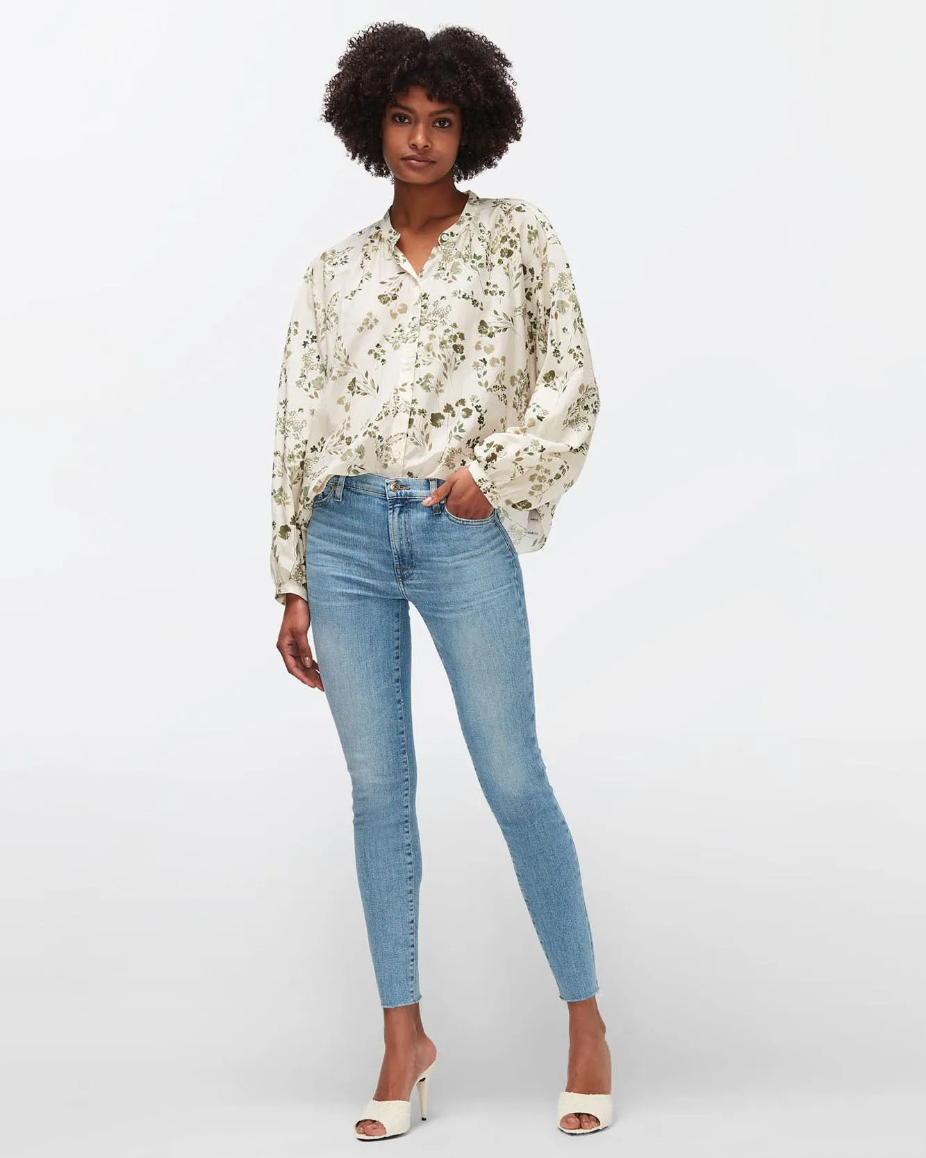 Slim Illusion High Waist Ankle Skinny In Playbook sold by 7 For All Mankind