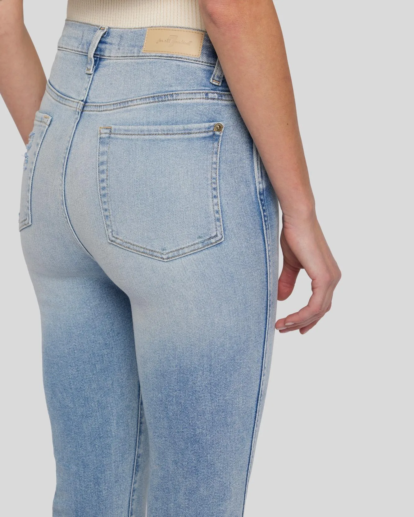 Luxe Vintage High Waist Slim Kick in Sunday sold by 7 For All Mankind product image thumbnail 5