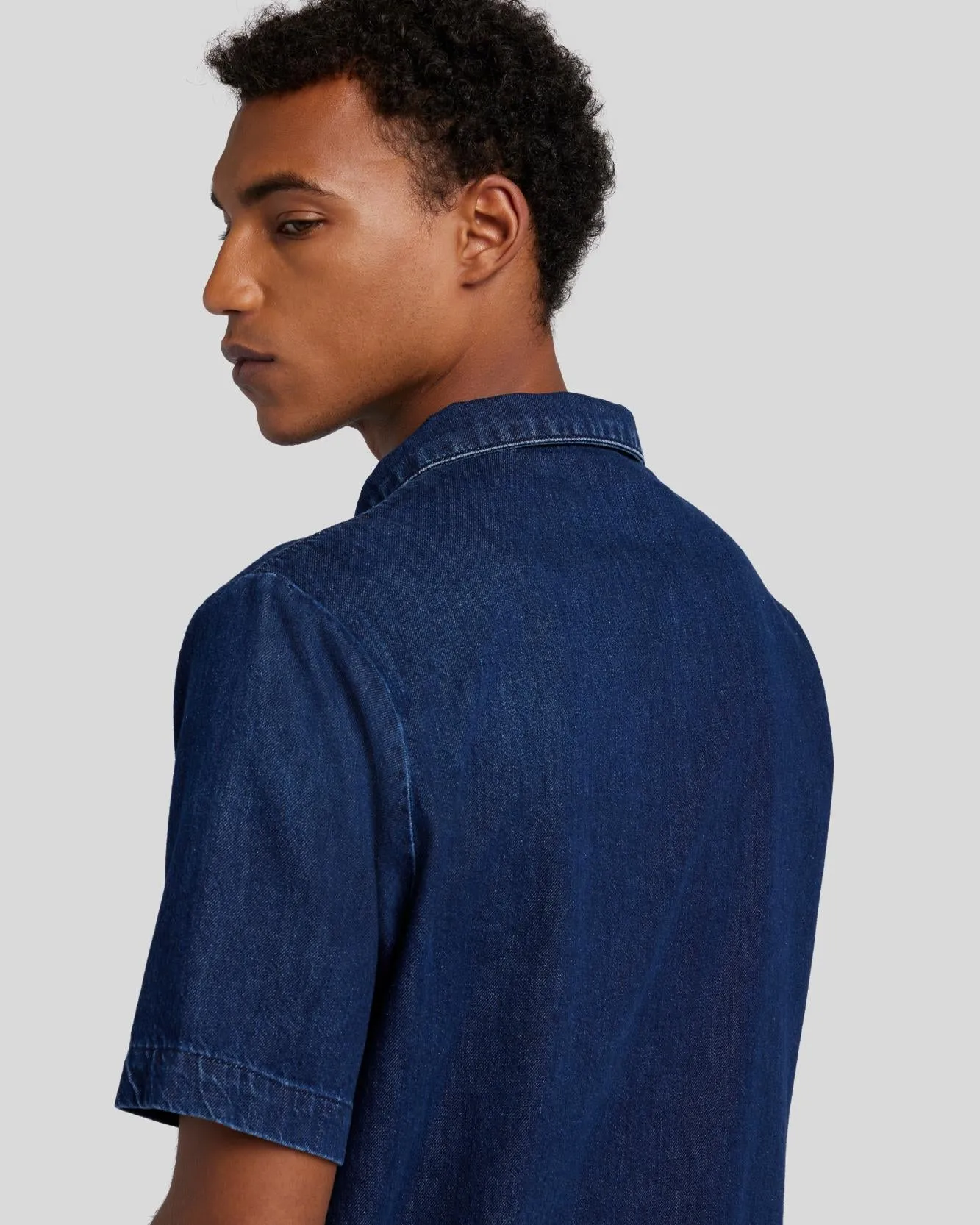 Denim Camp Shirt in Dark Azure sold by 7 For All Mankind product image thumbnail 5