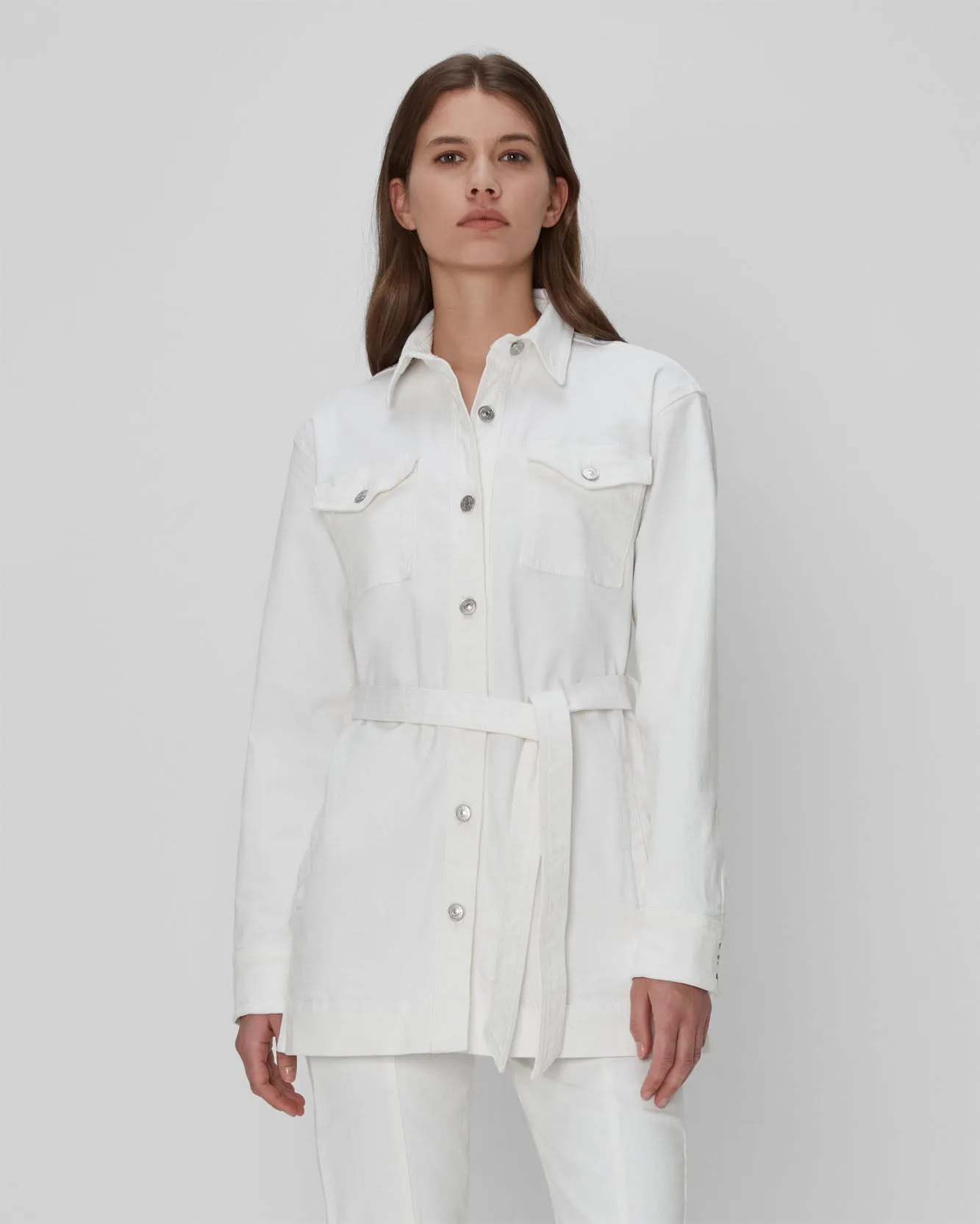 Leisure Jacket In White sold by 7 For All Mankind