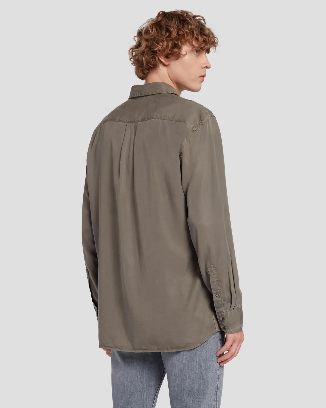 Tencel Shirt in Grey sold by 7 For All Mankind product image thumbnail 4