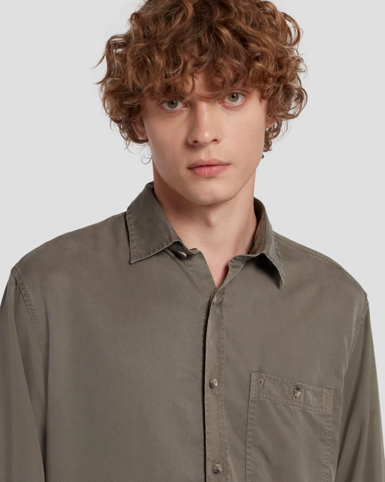 Tencel Shirt in Grey sold by 7 For All Mankind product image thumbnail 5