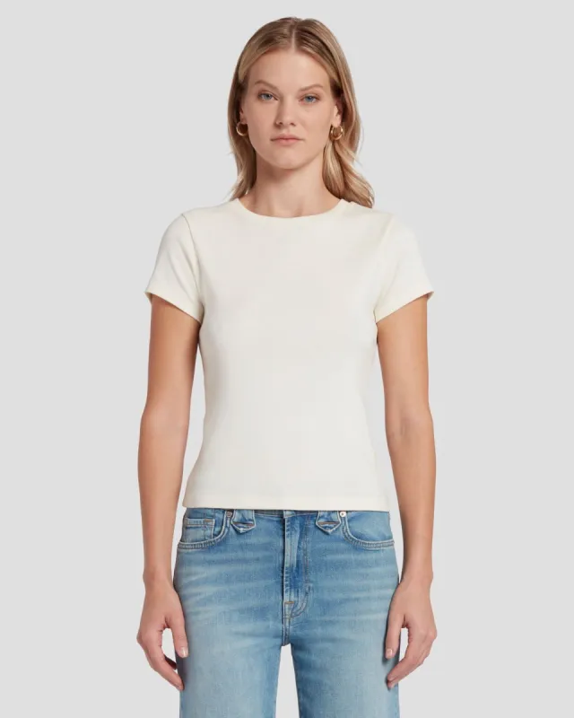 90s Baby Tee in White sold by 7 For All Mankind