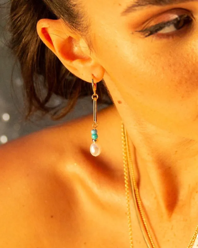 CHAIN, PEARL & BEAD DROP EARRING sold by 8 Other Reasons