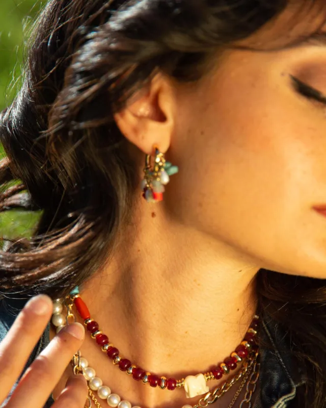 LAYERED BEAD HOOP EARRING sold by 8 Other Reasons