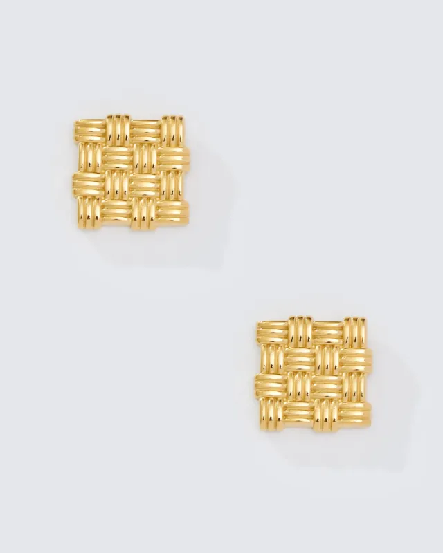 WOVEN SQUARE STUD sold by 8 Other Reasons