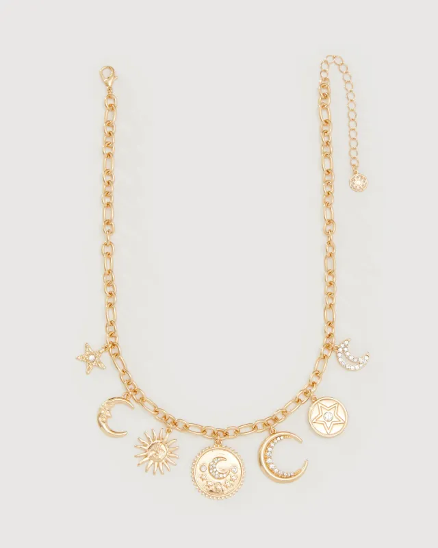 CELESTE MOON CHARM NECKLACE sold by 8 Other Reasons