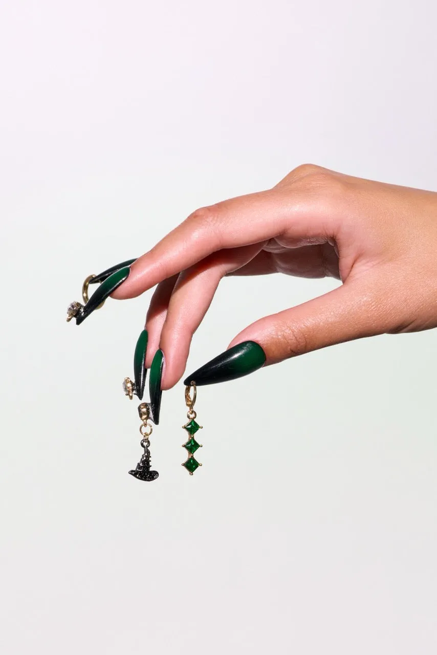 OBLONG MINI HOOP WITH ELPHABA CHARMS sold by 8 Other Reasons product image thumbnail 3