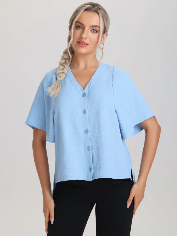 Button Front blouse sold by 89th & Madison